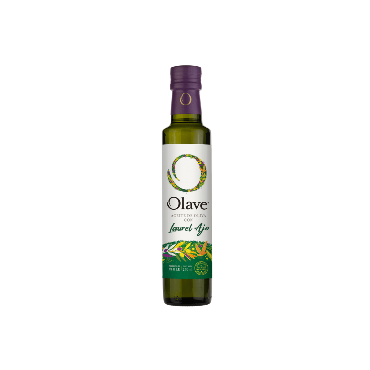 Aceite de Oliva extra virgen Olave Laurel Ajo 1 x 250 ml - Olave - 7808760901086 - ExtraVirgen.Store